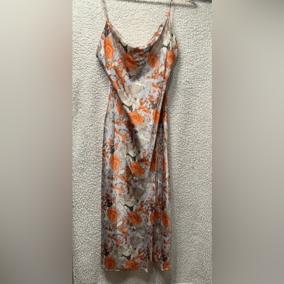 paper heart Dresses & Skirts - Paper Heart Cowl Neck Satin Slip Floral Dress